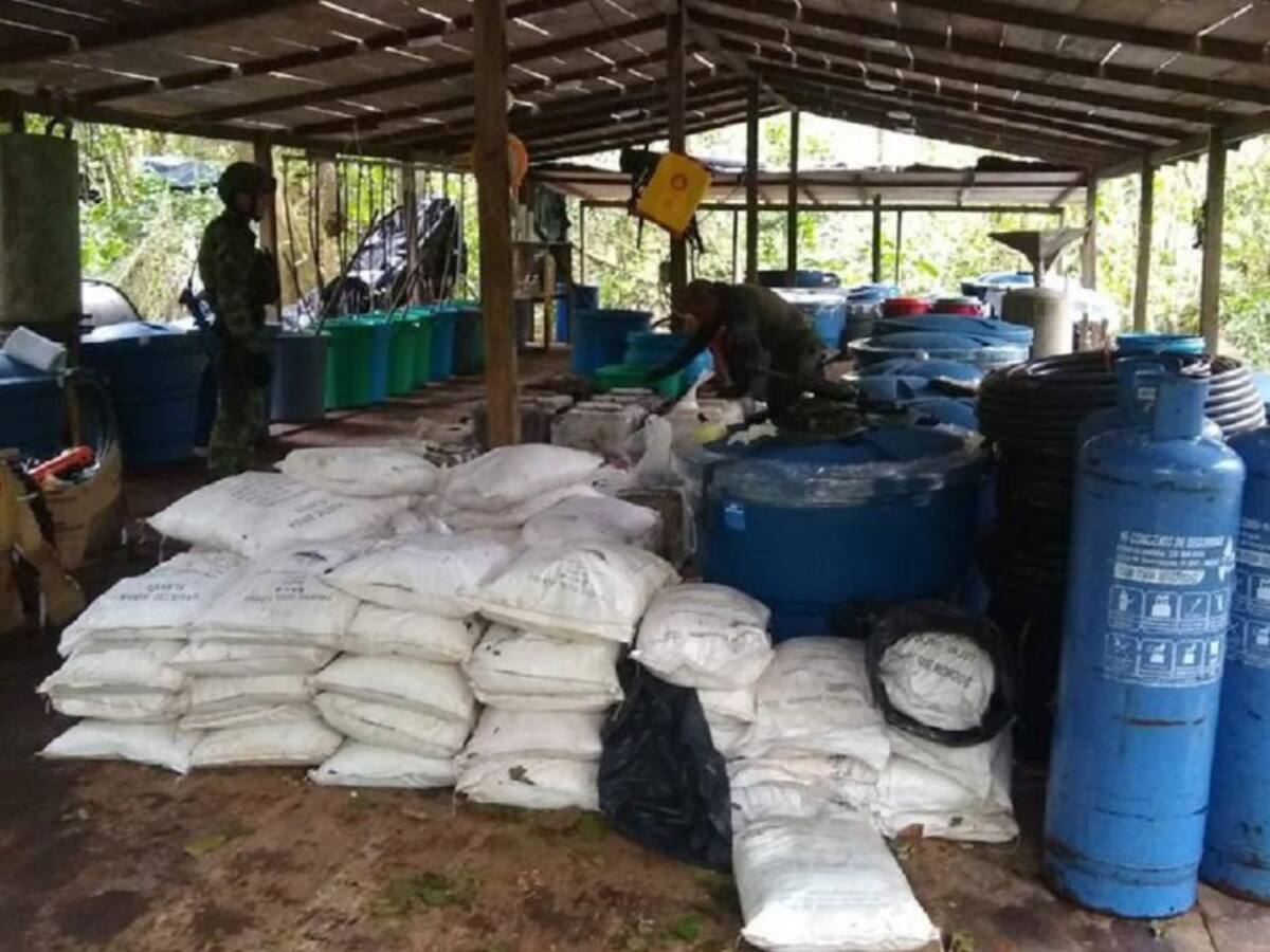 Destruyen un laboratorio de cocaína en límites entre Antioquia y Chocó