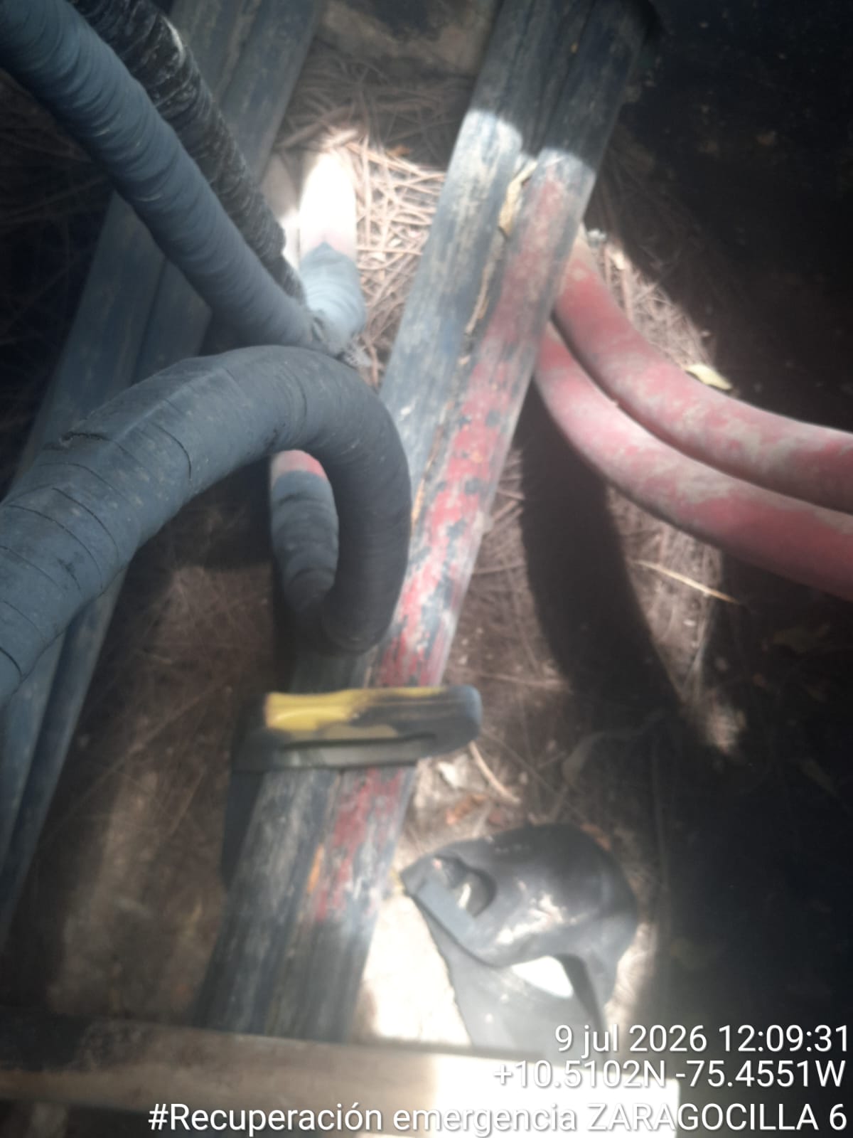 Cable afectado. // Afinia
