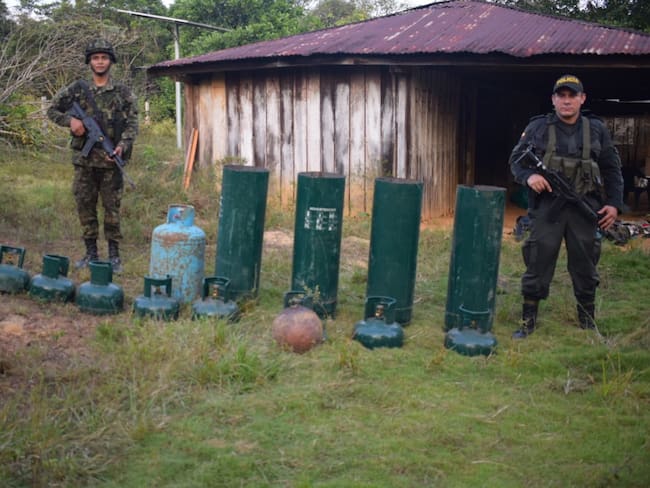 Explosivos incautados en San Jose del Guaviare.