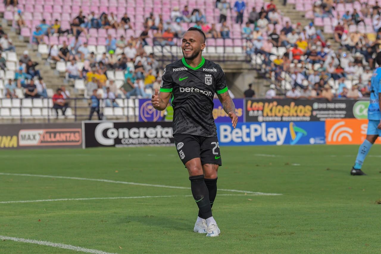 Andrés Sarmiento celebra su gol ante Jaguares / Colprensa.