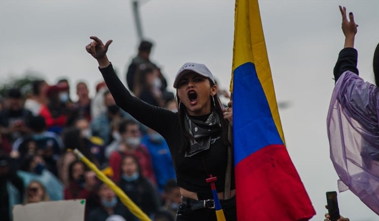 ¿Qué razones llevan a los colombianos a protestar? #SeProtestaPor. Foto: Getty Images / SEBASTIÁN BARROS