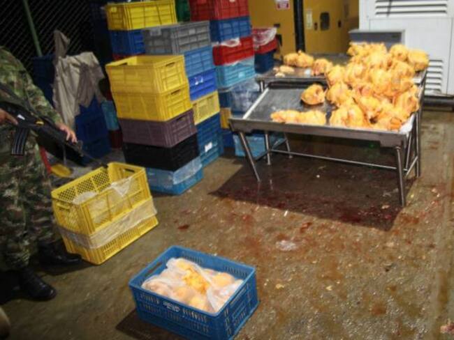 El Invima y el Ejército decomisaron más de seis toneladas de pollo