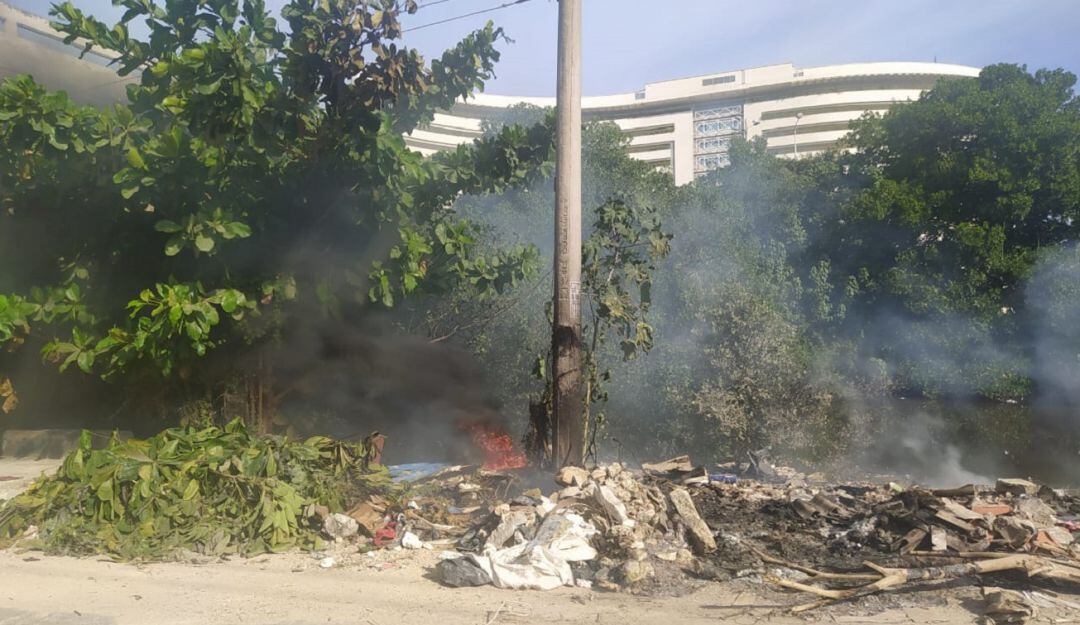 Zona afectada en el barrio Canapote