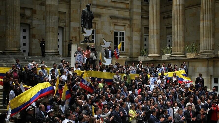 Juan Manuel Santos presentó el acuerdo final del proceso de paz con las Farc ante el Congreso. Foto: Colprensa