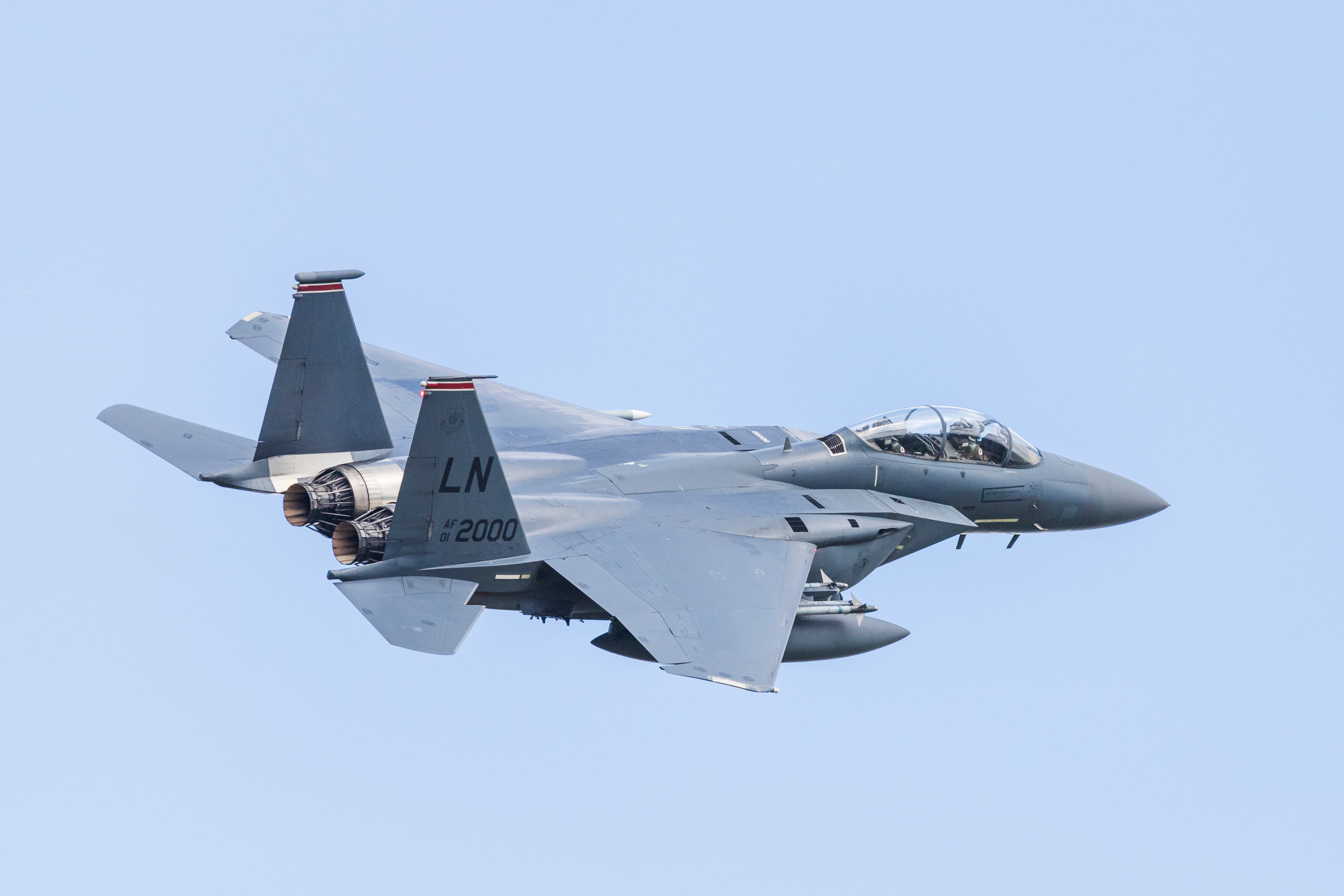Jet caza de Estados Unidos F15-E. Foto: Getty Images.