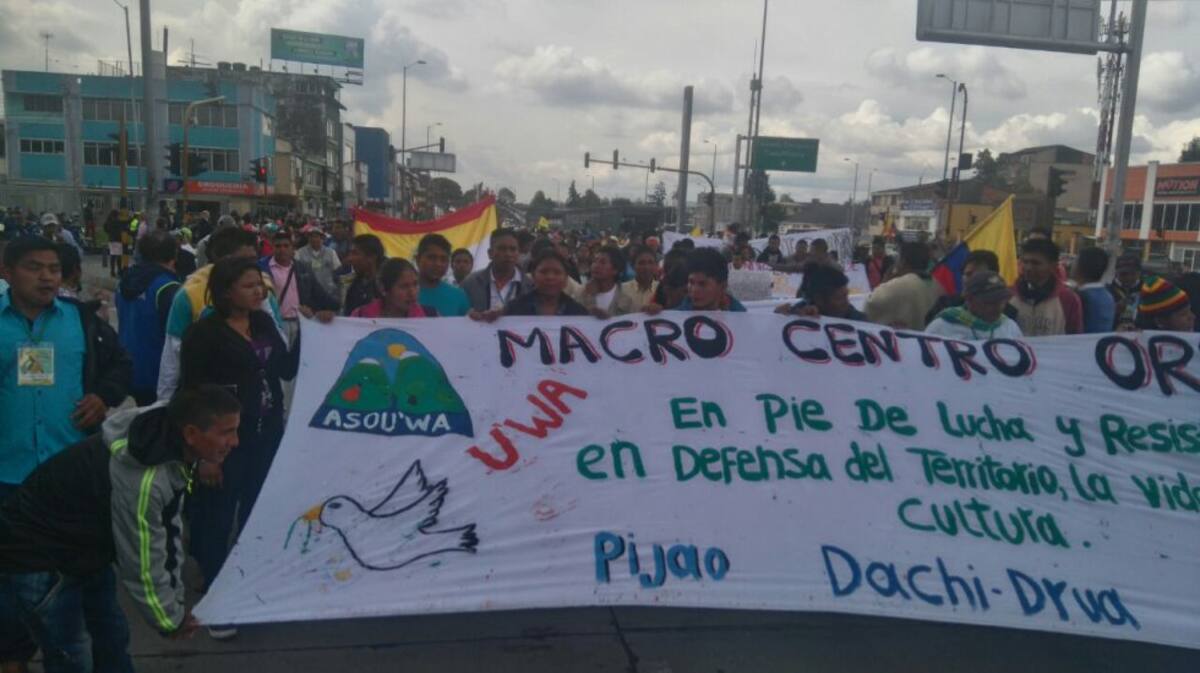 La movilización salió desde la calle 26 a la altura de la Universidad Nacional, luego llegará a la Cra. 30, seguirá hacia la Calle 45 hasta llegar a la Cra 7ª.
