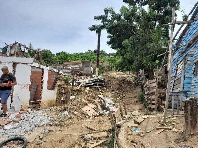 Deslizamientos en el sector de Loma Roja, suroccidente de Barranquilla./Cortesía