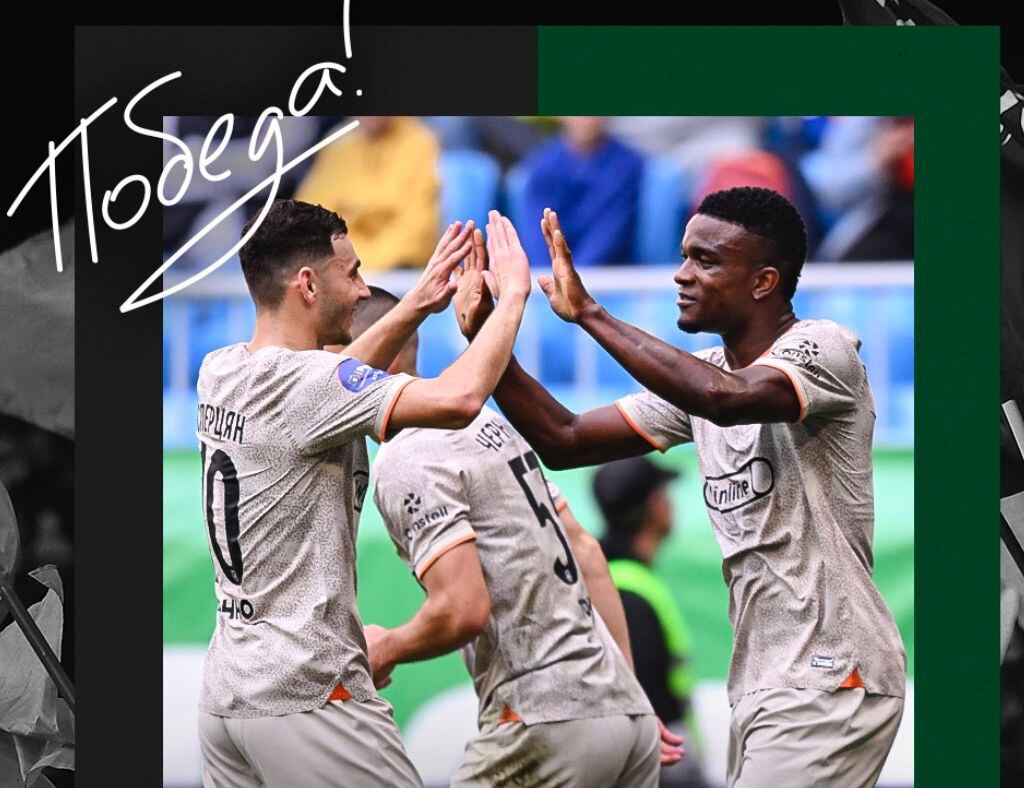 Jhon Córdoba celebra uno de sus dos goles / Instagram: Krasnodar.