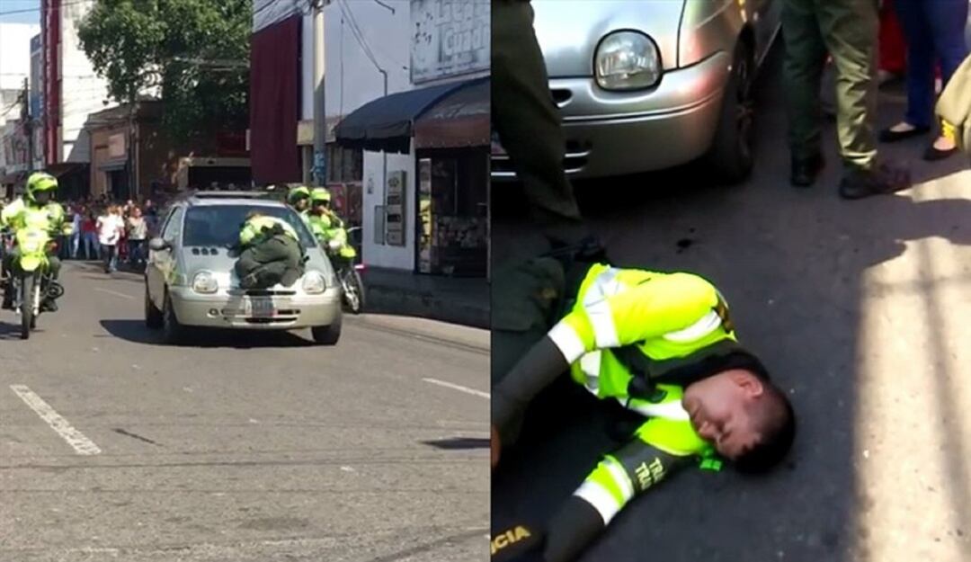 Policía de transito en accidente.