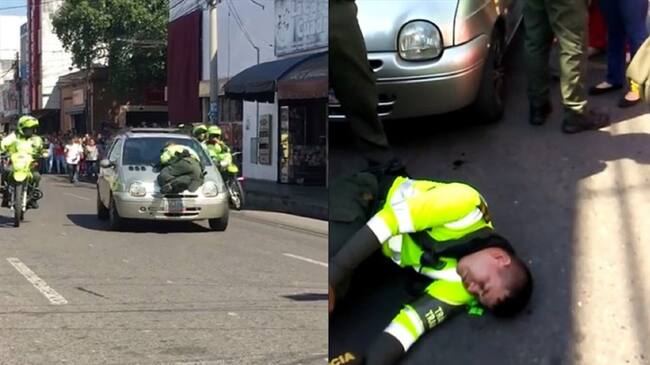 Policía de transito en accidente.