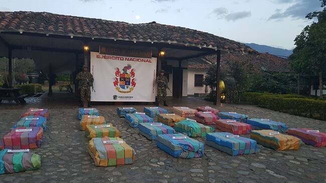 Ejército incauta más de una tonelada de marihuana en Cauca. Foto: Ejército Nacional