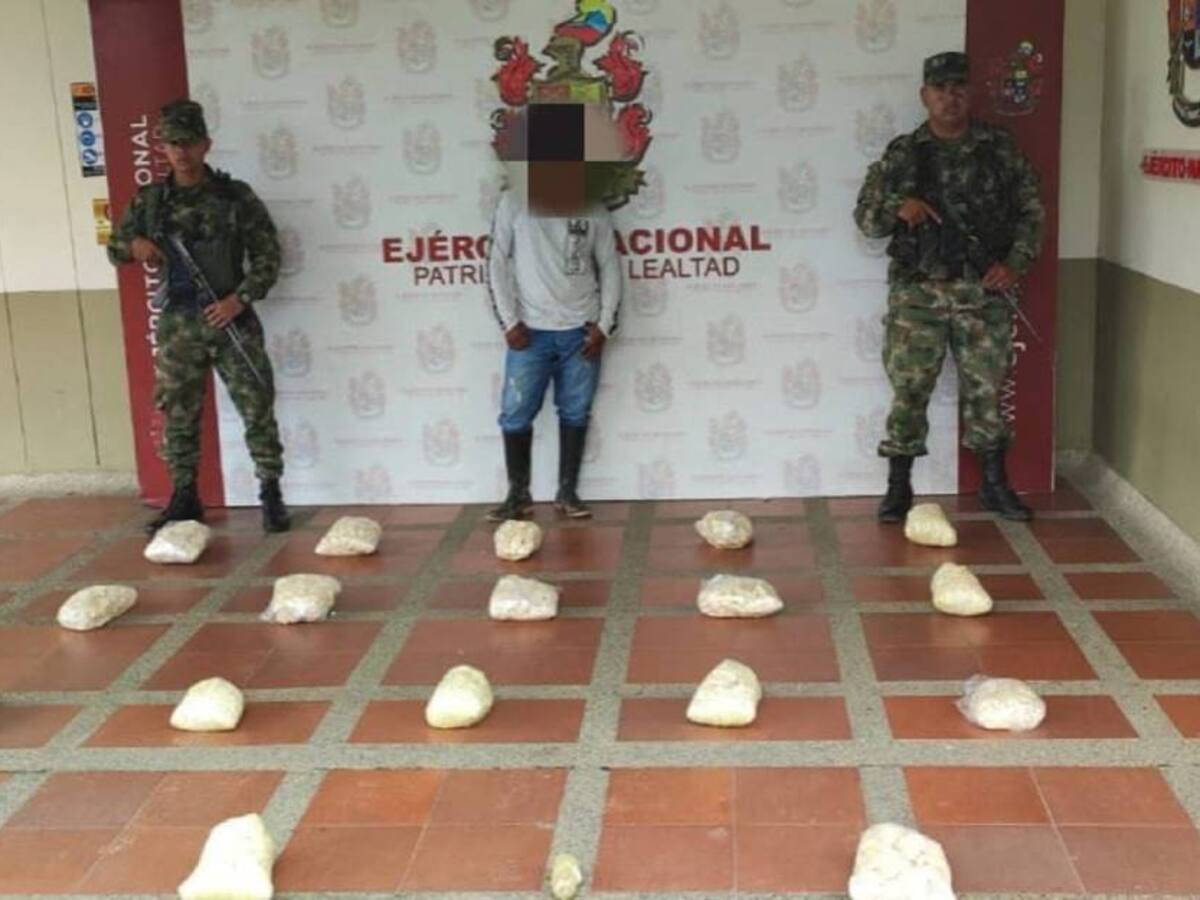 Capturan en Putumayo a un hombre con más de 20 kilo de base de coca