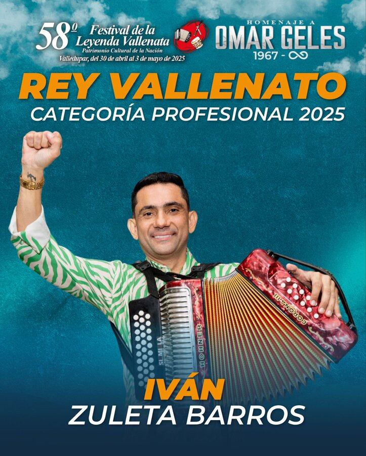 Iván Zuleta es el nuevo Rey Vallenato.