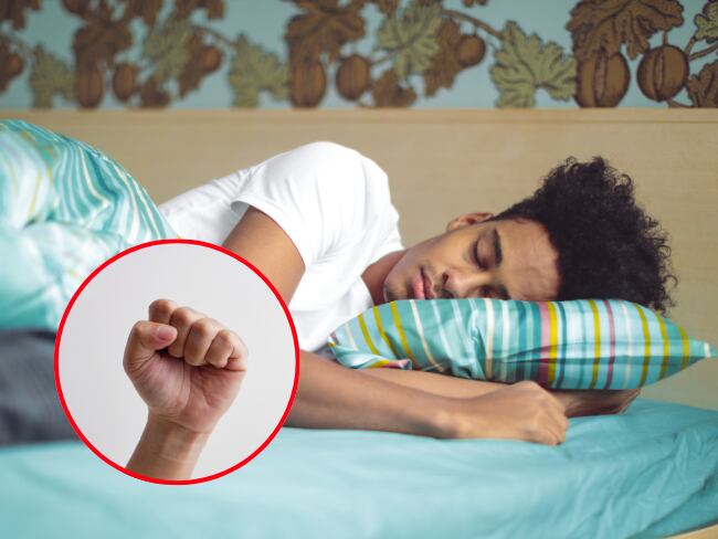 Persona durmiendo, mano empuñada, imágenes de referencia (Getty Images).