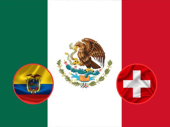 Banderas de México, Ecuador y Suiza - Imagen de referencia