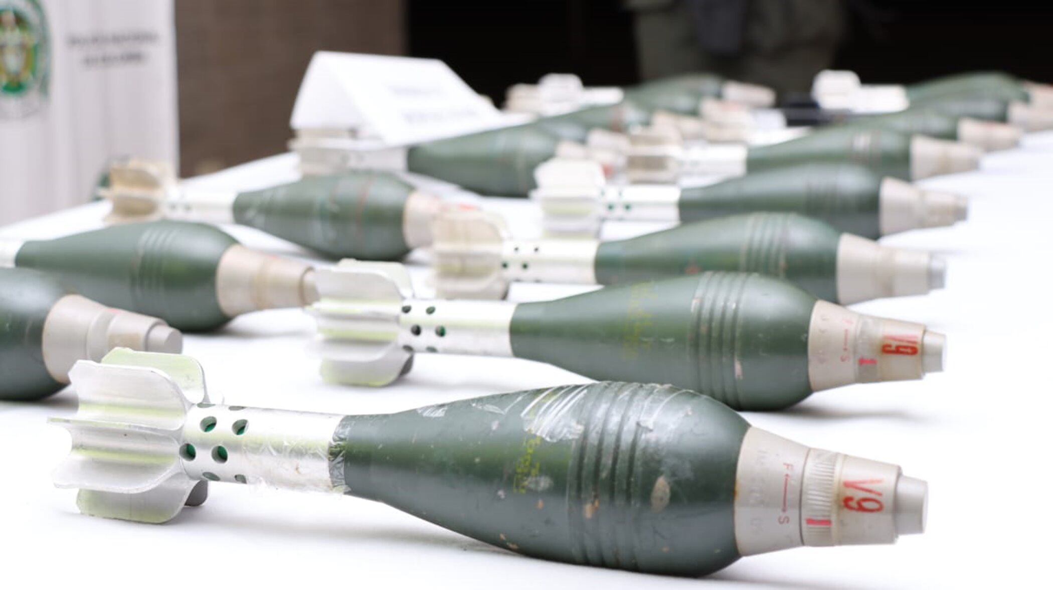 Granadas de mortero incautadas