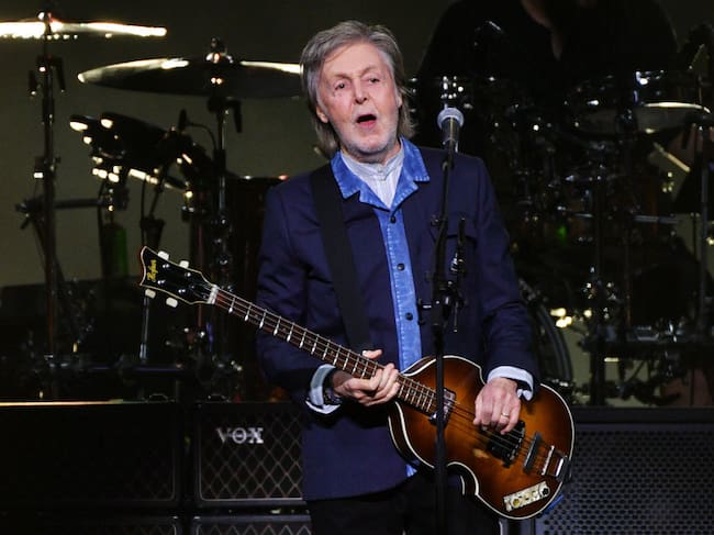 LONDON, ENGLAND - DECEMBER 18: Sir Paul McCartney performs at The O2 Arena during his 'Got Back' world tour on December 18, 2024 in London, England. (Photo by Jim Dyson/Getty Images)