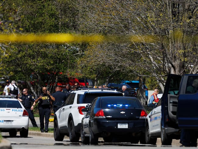 NASHVILLE, TN - MARCH 27:  Police work near the scene of a mass shooting at the Covenant School on March 27, 2023 in Nashville, Tennessee. A 28-year-old former female student at the private Christian school, wielding a handgun and two AR-style weapons, shot and killed three 9-year-old students and three adults before being killed by responding police officers, according to published reports.  (Photo by Brett Carlsen/Getty Images)