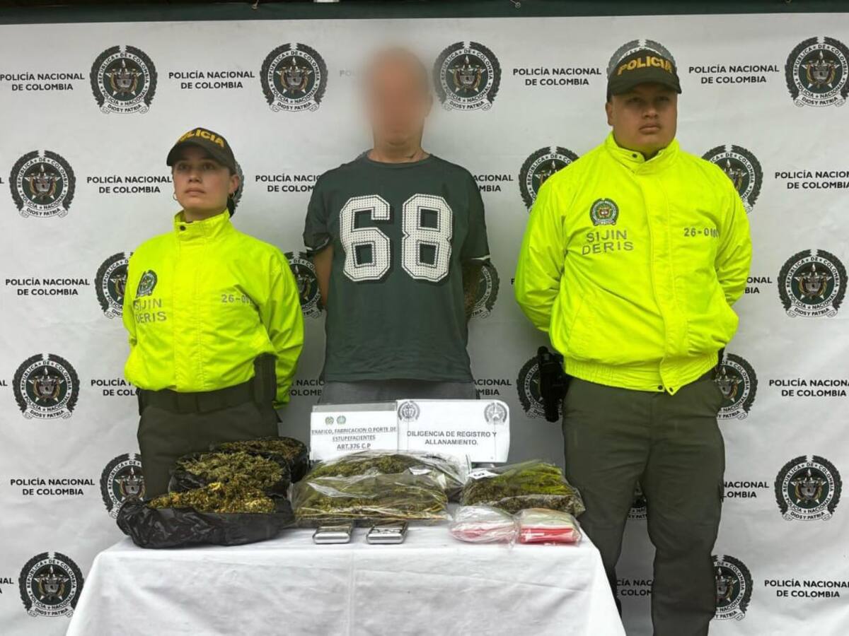 En Santa Rosa de Cabal capturaron a un ciudadano europeo por el delito de tráfico de estupefacientes