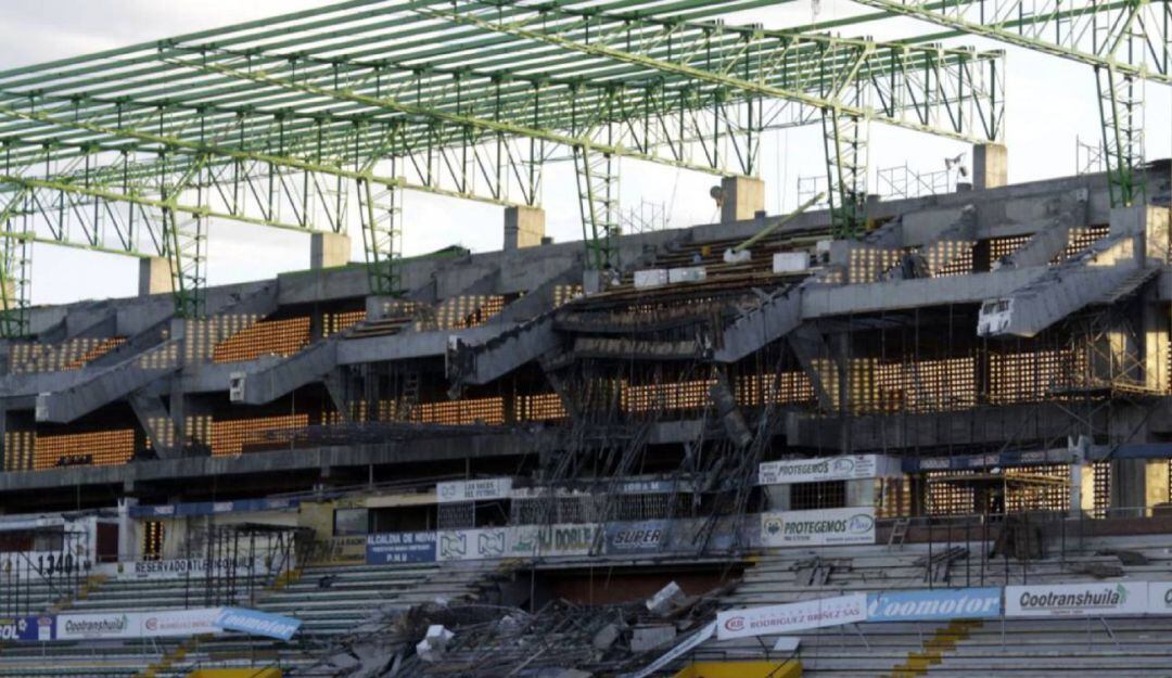 En un 80% avanzan las obras del estadio Guillermo Plazas Alcid.