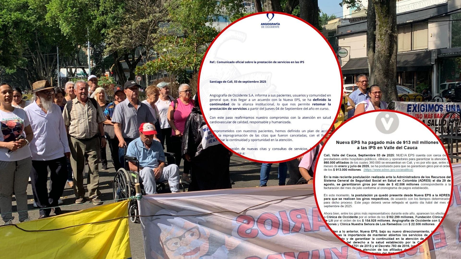 Protesta de usuarios de la Nueva EPS en Cali