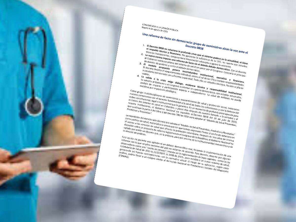 Exministros de salud advierten transformación de alto riesgo por decreto sobre nuevo modelo de salud