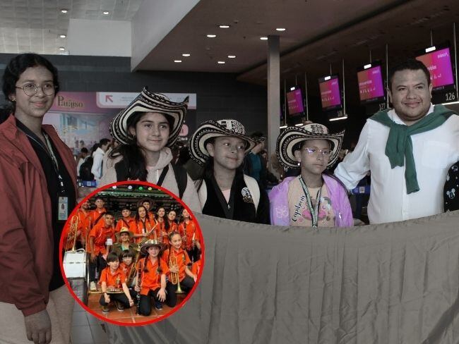 Jóvenes músicos de Gutiérrez Cundinamarca que van a representar a Colombia en un festival europeo.