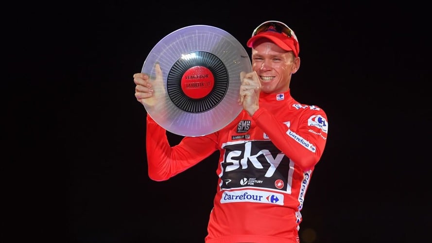 La UCI confirmó hoy que Chris Froome dio positivo por Salbutamol, un broncodilatador, en la última edición de la Vuelta de España. Foto: Getty Images