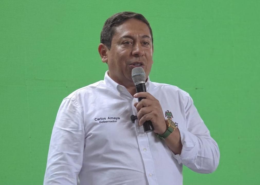 Carlos Andrés Amaya, gobernador de Boyacá, en la rendición pública de cuentas en Duitama / Foto: Suministrada.