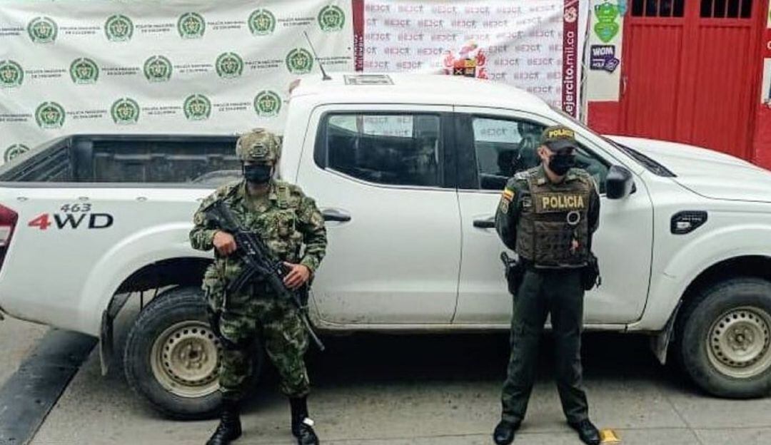 La camioneta fue hurtada por sujetos que se identificaron como integrantes del Grupo Armado Organizado residual, columna móvil ‘Dagoberto Ramos’. 