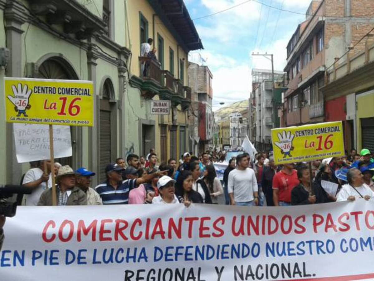 Comerciantes en Pasto protestan contra entrada de productos de la China