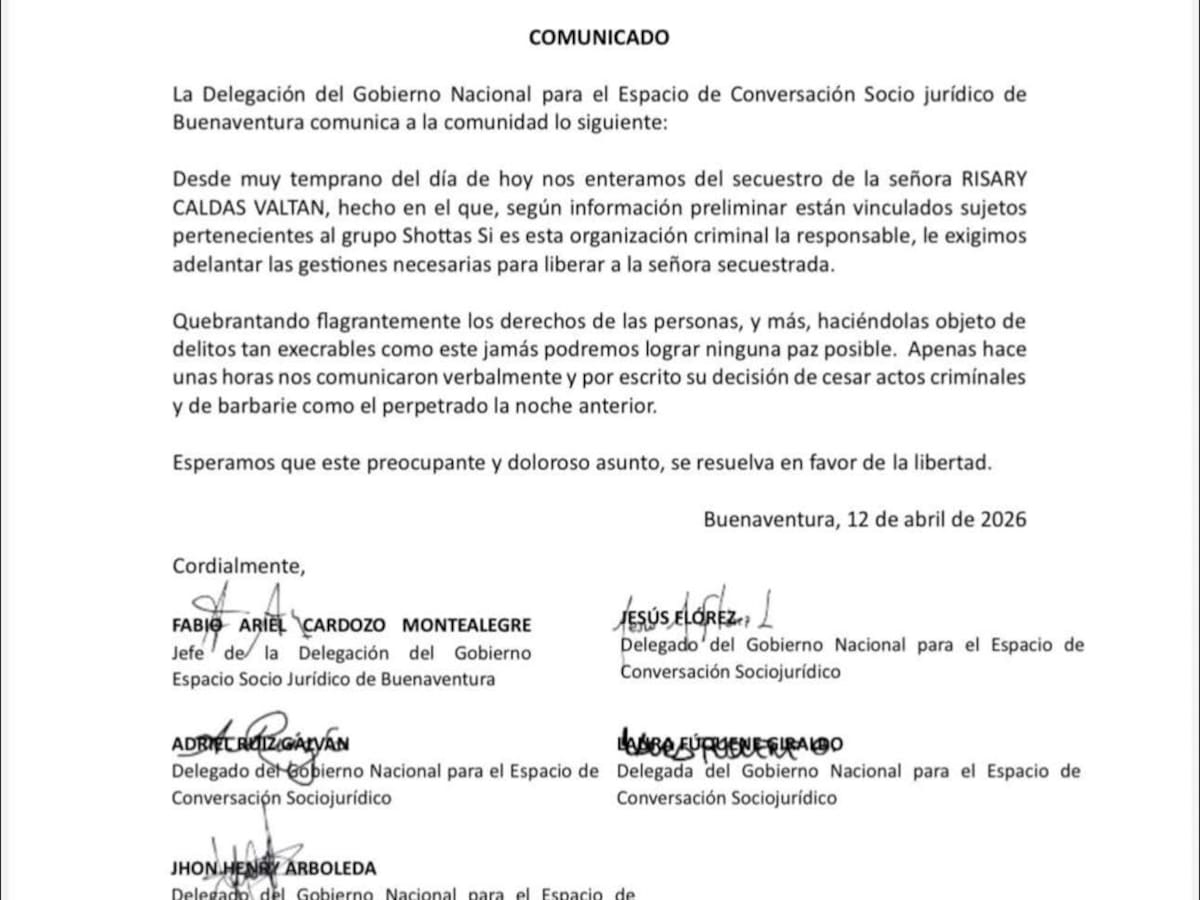 Autoridades investigan presunto secuestro de una mujer en Buenaventura