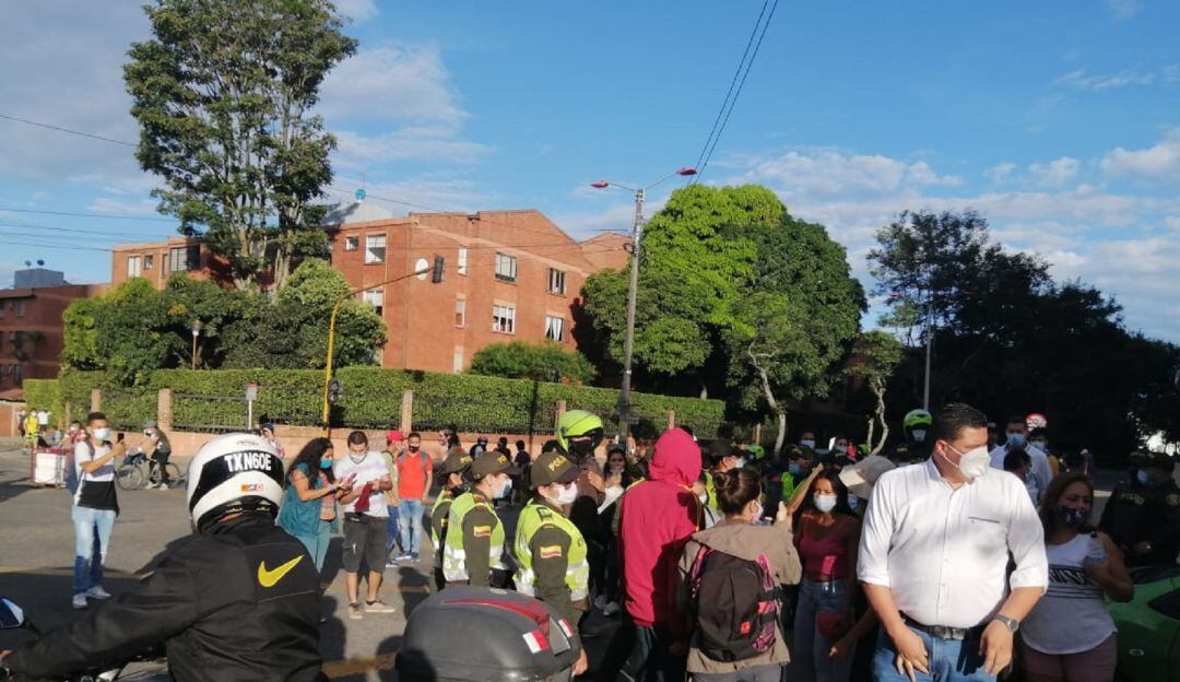 Los enfrentamientos se dieron en la calle 60 con Avenida Guabinal. 