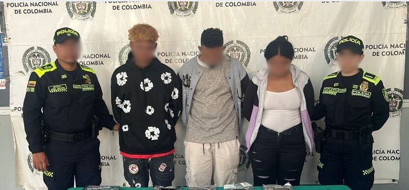 Personas capturadas. Foto: Policía Metropolitana de Barranquilla.