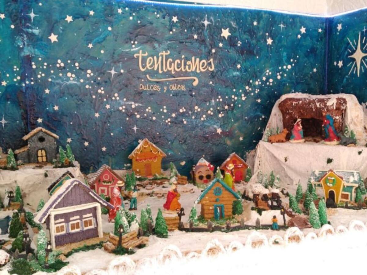 Este pesebre se puede comer: se elaboró con dulces y obleas