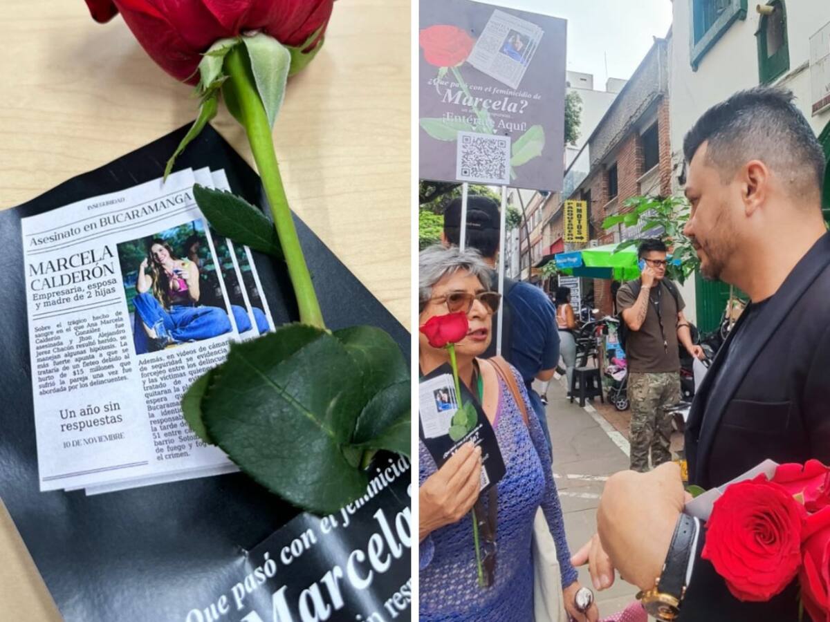 Con rosas en la calle el cantante Jhon Jerez pide justicia por el feminicidio de su esposa