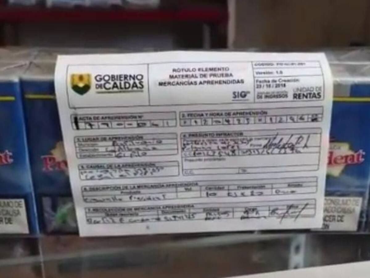 8 aprehensiones y 670 registros dejó la lucha contra el contrabando en Caldas