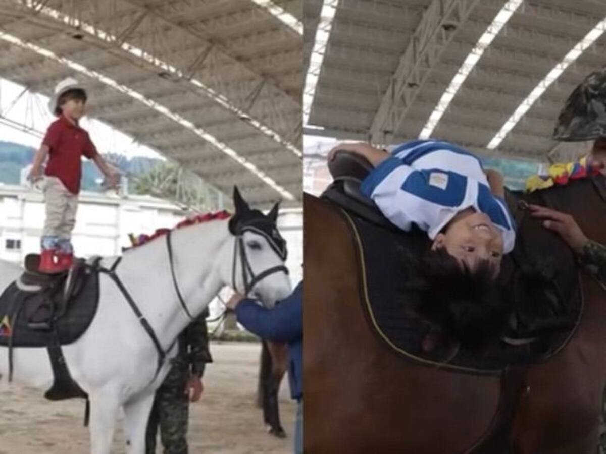 El Ejército Nacional regaló a dos pequeños el sueño de cabalgar en el Día del Niño