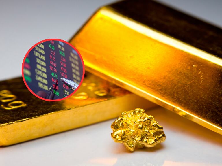 Piezas de oro y de fondo la fluctuación de valores y precios (Fotos vía Getty Images)