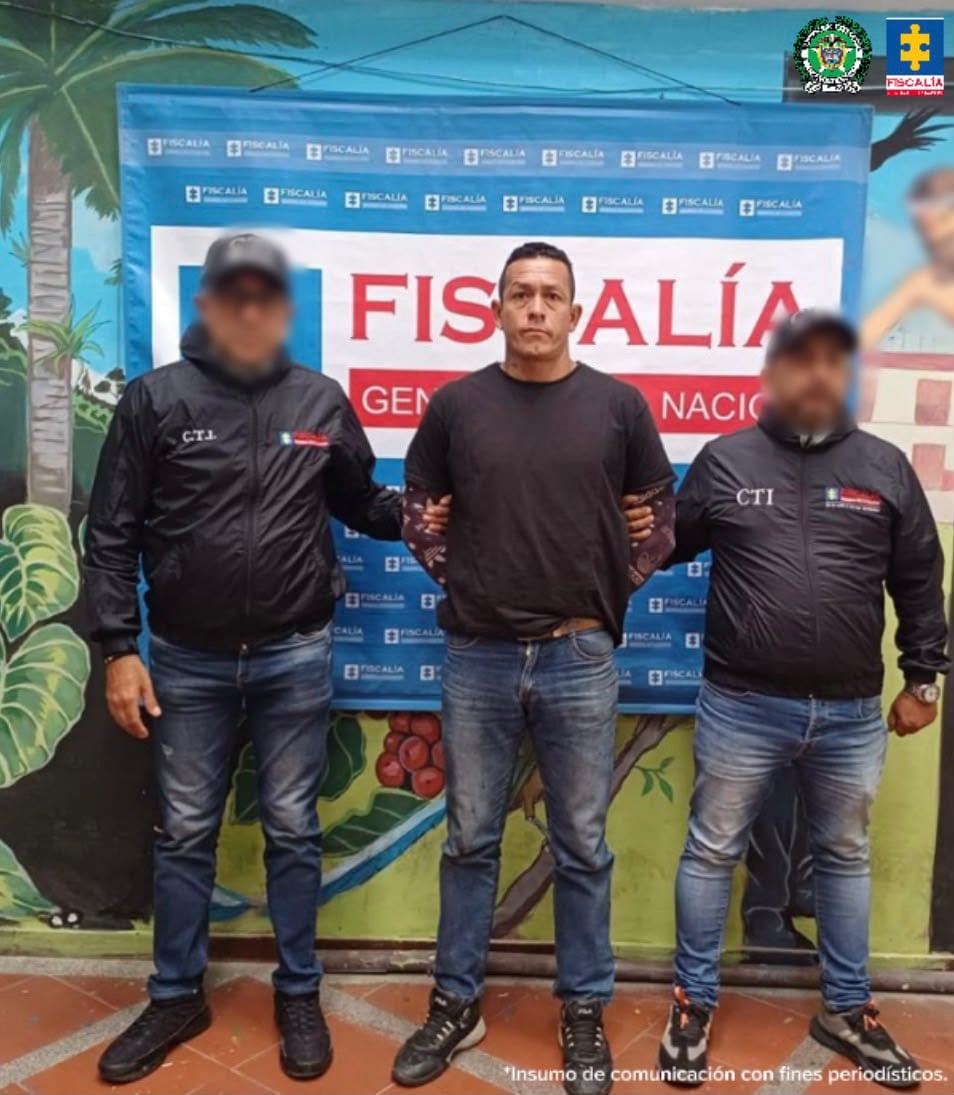 Eduardo Ramiro Mendoza Nare capturado en Salento, Quindío. Foto: Cortesía Fiscalía