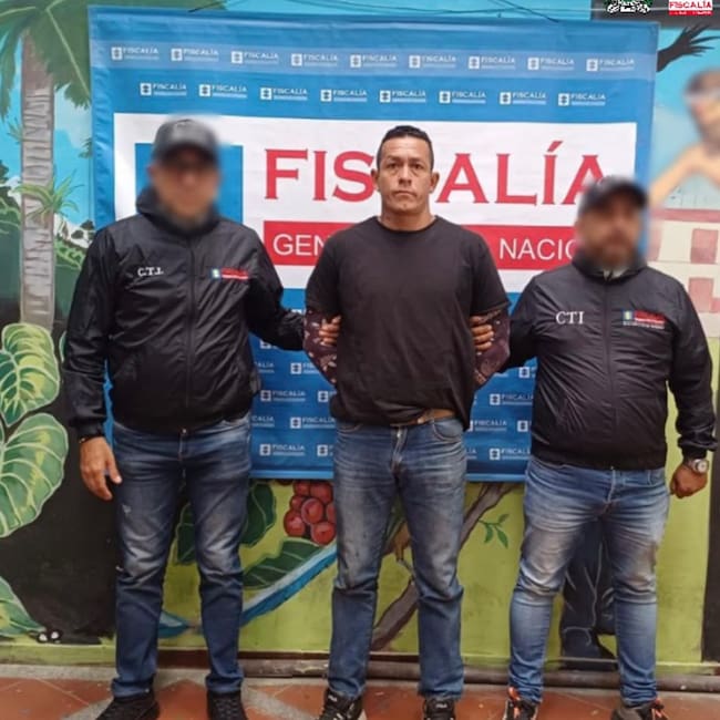 Eduardo Ramiro Mendoza Nare capturado en Salento, Quindío. Foto: Cortesía Fiscalía