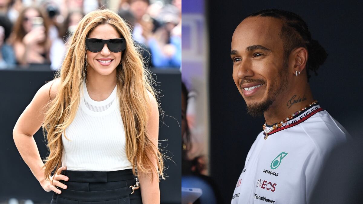 Shakira y Lewis Hamilton vía Getty Images.