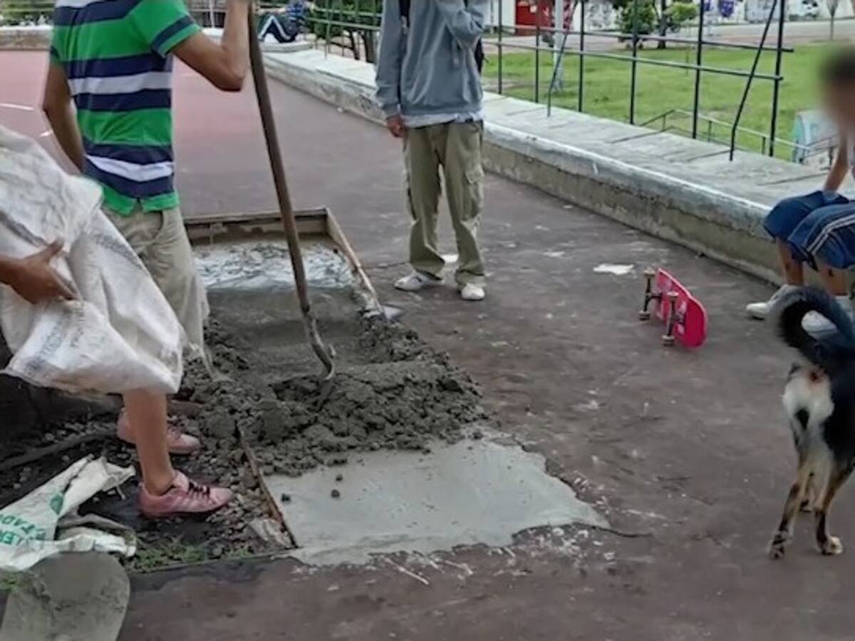 A la ‘brava’ jóvenes intervinieron parque de Piedecuesta