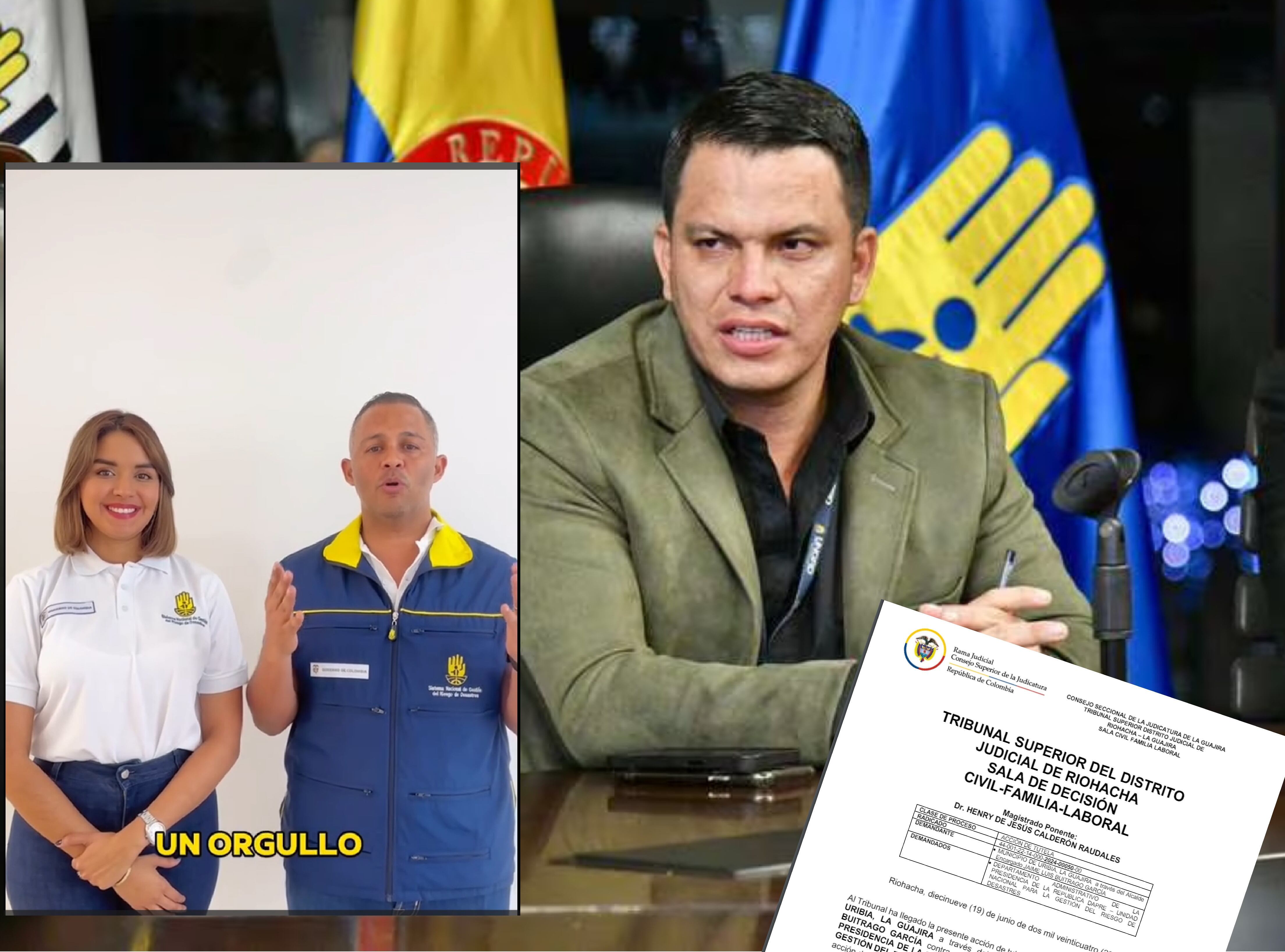 el alcalde del municipio de Uribia, La Guajira, Jaime Luis Buitrago, tuteló a la Unidad Nacional de Gestión del Riesgo y Desastres (UNGRD ) para que le desembolse los $231.000 millones que le prometió el entonces subdirector Sneyder Pinilla