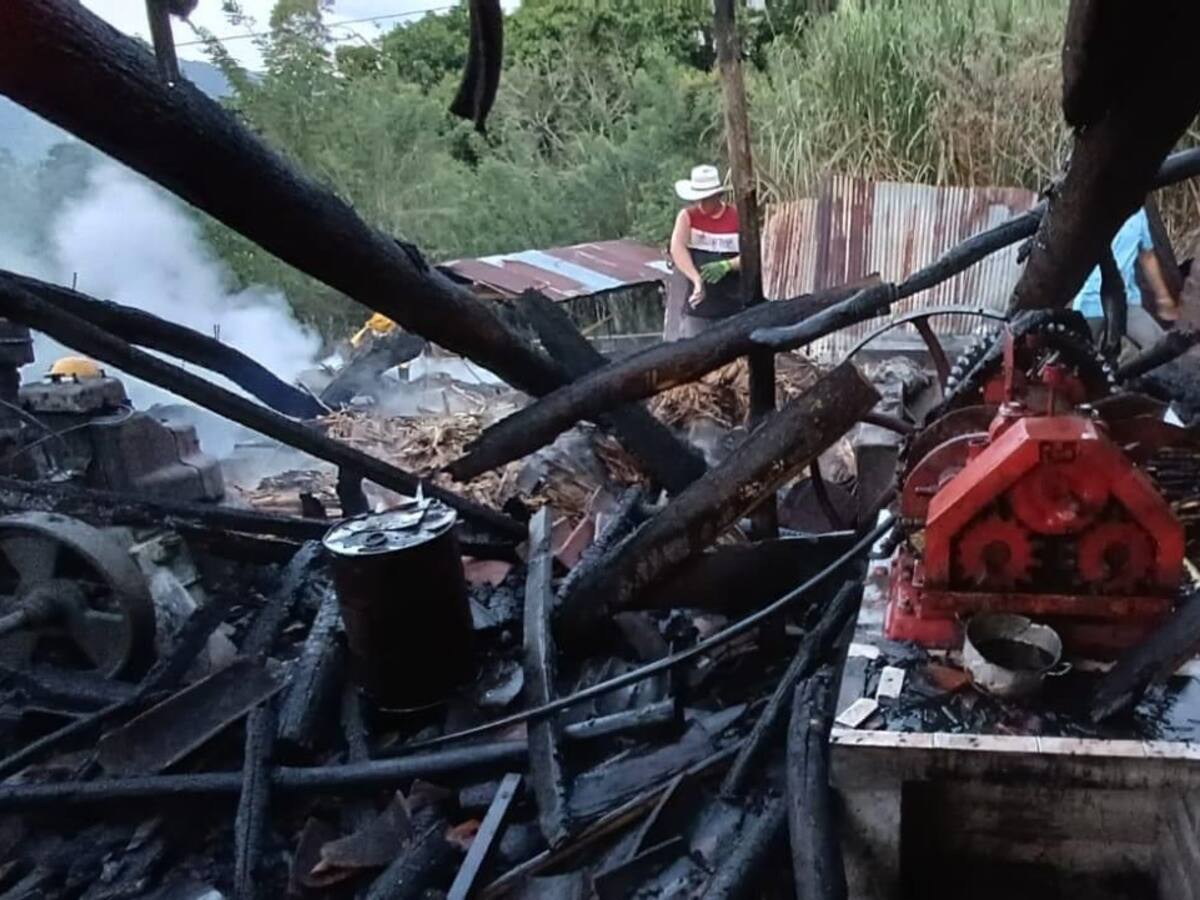Otro incendio se registró en un trapiche de un Resguardo Indígena de Riosucio, Caldas