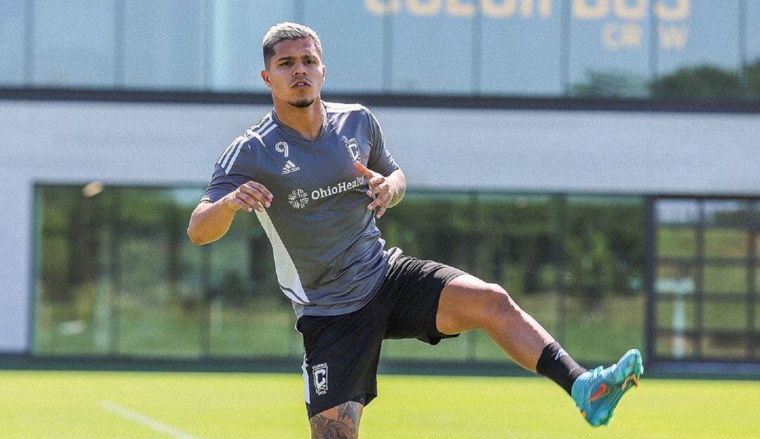 Juan Camilo Hernández entrenando con el Columbus Crew