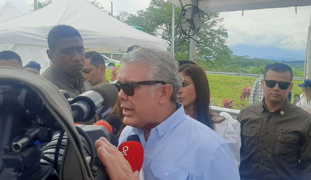 Presidente Iván Duque, en Manizales. Crédito: Caracol Radio.