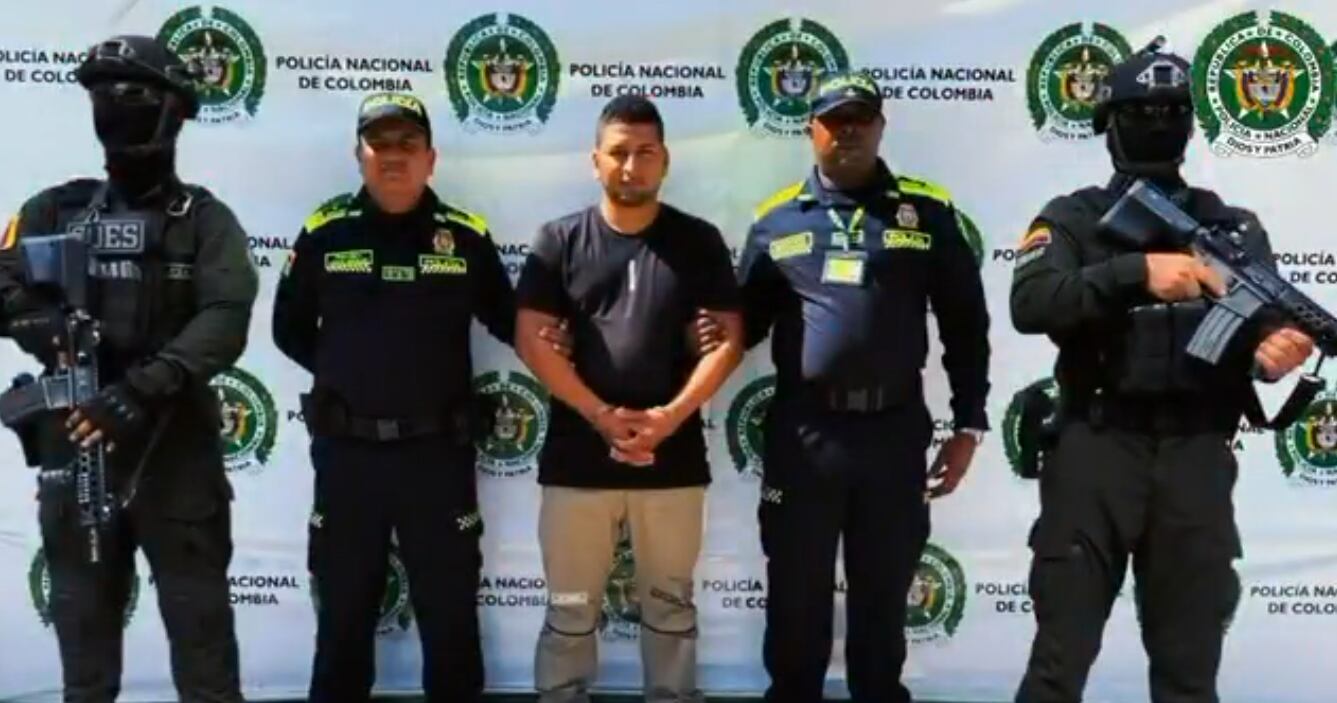 Capturaron en Apartadó a alias 'Óscar', presunto narco pedido en extradición por EE.UU. Foto: Policía Nacional