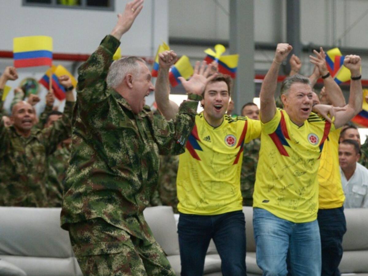 Así vivió la victoria de la Selección Colombia el presidente Santos