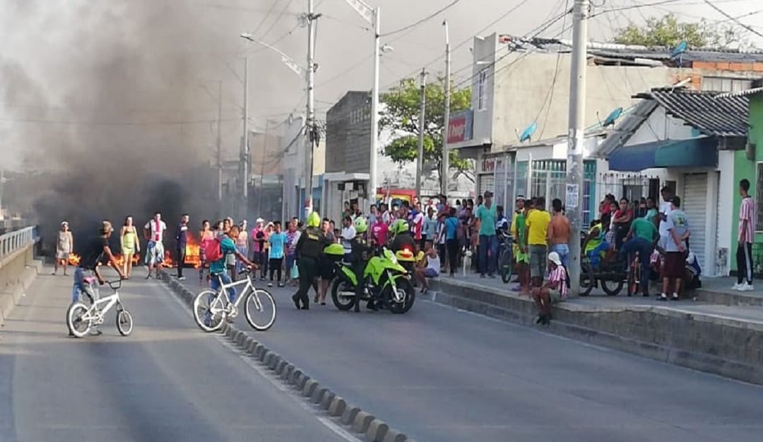 Protesta por cortes de energía. Imagen de referencia (@TransitoBaq)